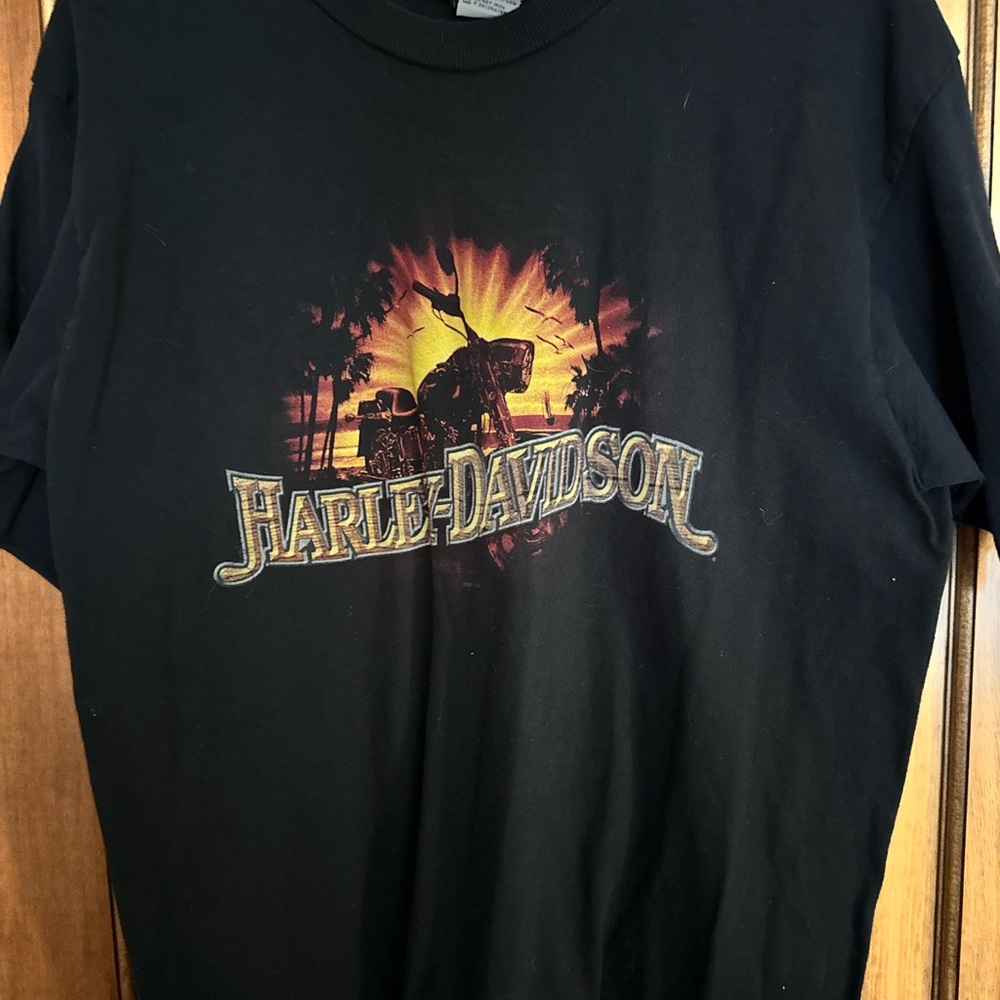 Harley-Davidson Black Tee with Sunset Graphic